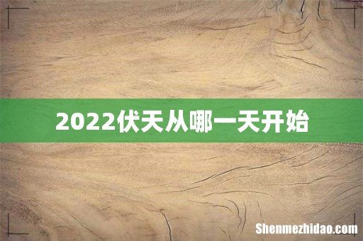2022伏天从哪一天开始