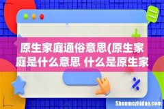 原生家庭是什么意思 什么是原生家庭？ 原生家庭通俗意思