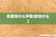 蛇怕什么 蛇最怕什么声音