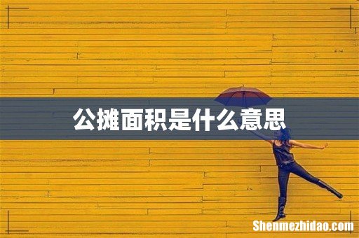 公摊面积是什么意思