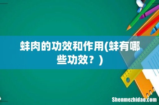 蚌有哪些功效? 蚌肉的功效和作用