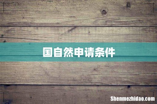 国自然申请条件