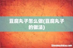 豆腐丸子的做法 豆腐丸子怎么做