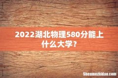 2022湖北物理580分能上什么大学？