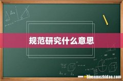 规范研究什么意思