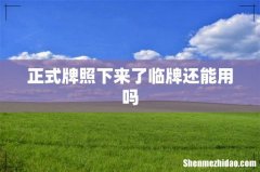 正式牌照下来了临牌还能用吗