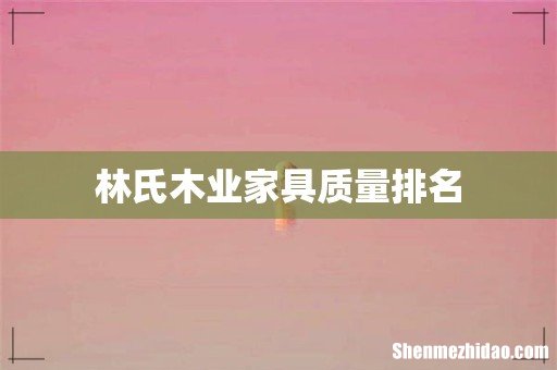林氏木业家具质量排名