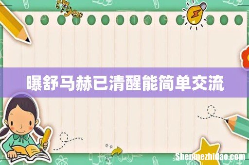 曝舒马赫已清醒能简单交流