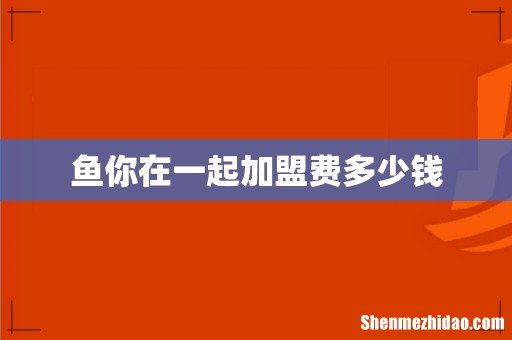 鱼你在一起加盟费多少钱