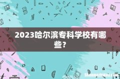 2023哈尔滨专科学校有哪些？