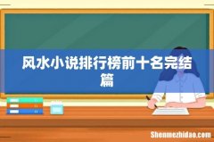 风水小说排行榜前十名完结篇