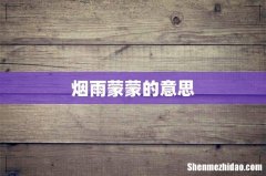 烟雨蒙蒙的意思