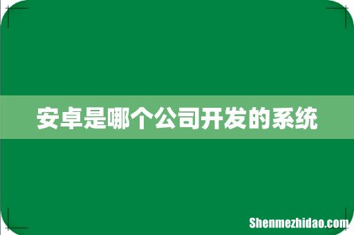 安卓是哪个公司开发的系统
