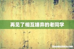 再见了相互嫌弃的老同学