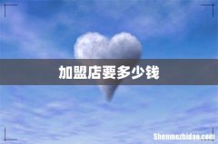 加盟店要多少钱
