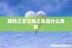 媒妁之言父母之命是什么意思