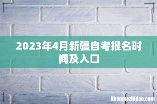 2023年4月新疆自考报名时间及入口