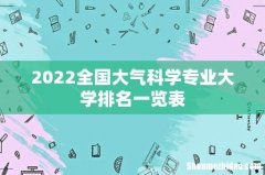 2022全国大气科学专业大学排名一览表