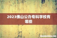 2023佛山公办专科学校有哪些
