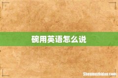 碗用英语怎么说