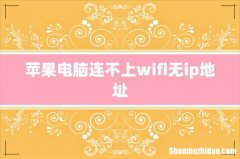 苹果电脑连不上wifi无ip地址