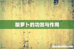 酸萝卜的功效与作用