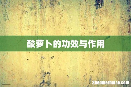 酸萝卜的功效与作用