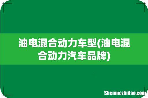 油电混合动力汽车品牌 油电混合动力车型