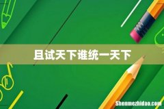 且试天下谁统一天下