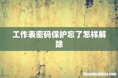 工作表密码保护忘了怎样解除