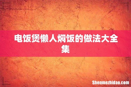 电饭煲懒人焖饭的做法大全集