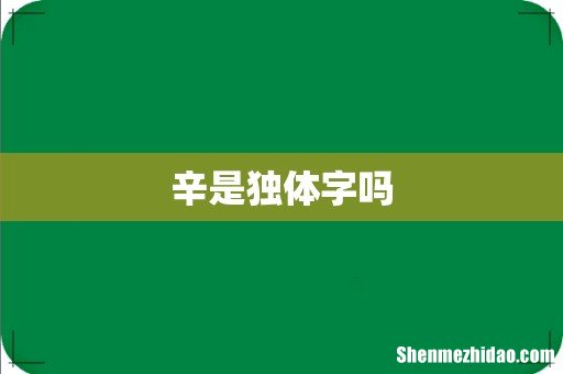辛是独体字吗