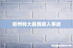 郑州特大暴雨感人事迹