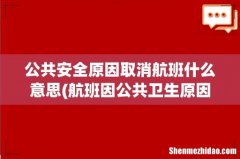 航班因公共卫生原因取消是什么意思 公共安全原因取消航班什么意思