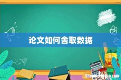 论文如何舍取数据