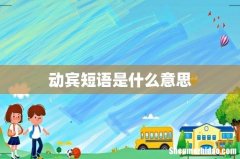 动宾短语是什么意思