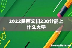 2022陕西文科230分能上什么大学