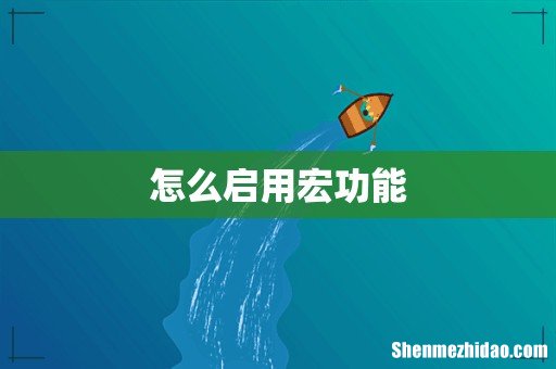 怎么启用宏功能