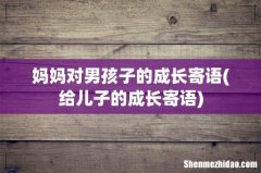 给儿子的成长寄语 妈妈对男孩子的成长寄语