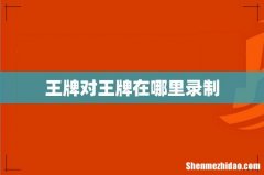 王牌对王牌在哪里录制