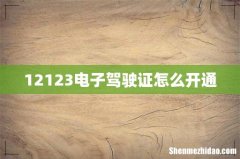 12123电子驾驶证怎么开通