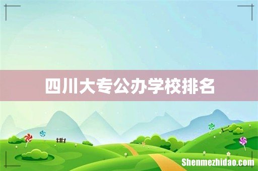 四川大专公办学校排名