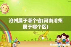 河南沧州属于哪个区 沧州属于哪个省