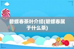 碧螺春属于什么茶 碧螺春茶叶介绍