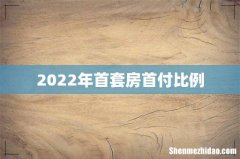 2022年首套房首付比例