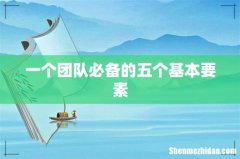 一个团队必备的五个基本要素