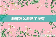 脆柿怎么看熟了没有