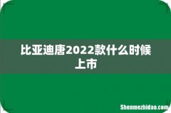 比亚迪唐2022款什么时候上市