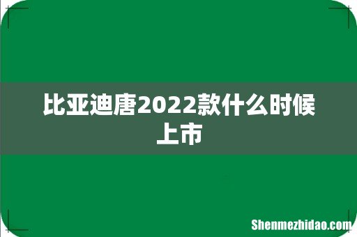 比亚迪唐2022款什么时候上市