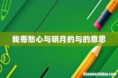 我寄愁心与明月的与的意思